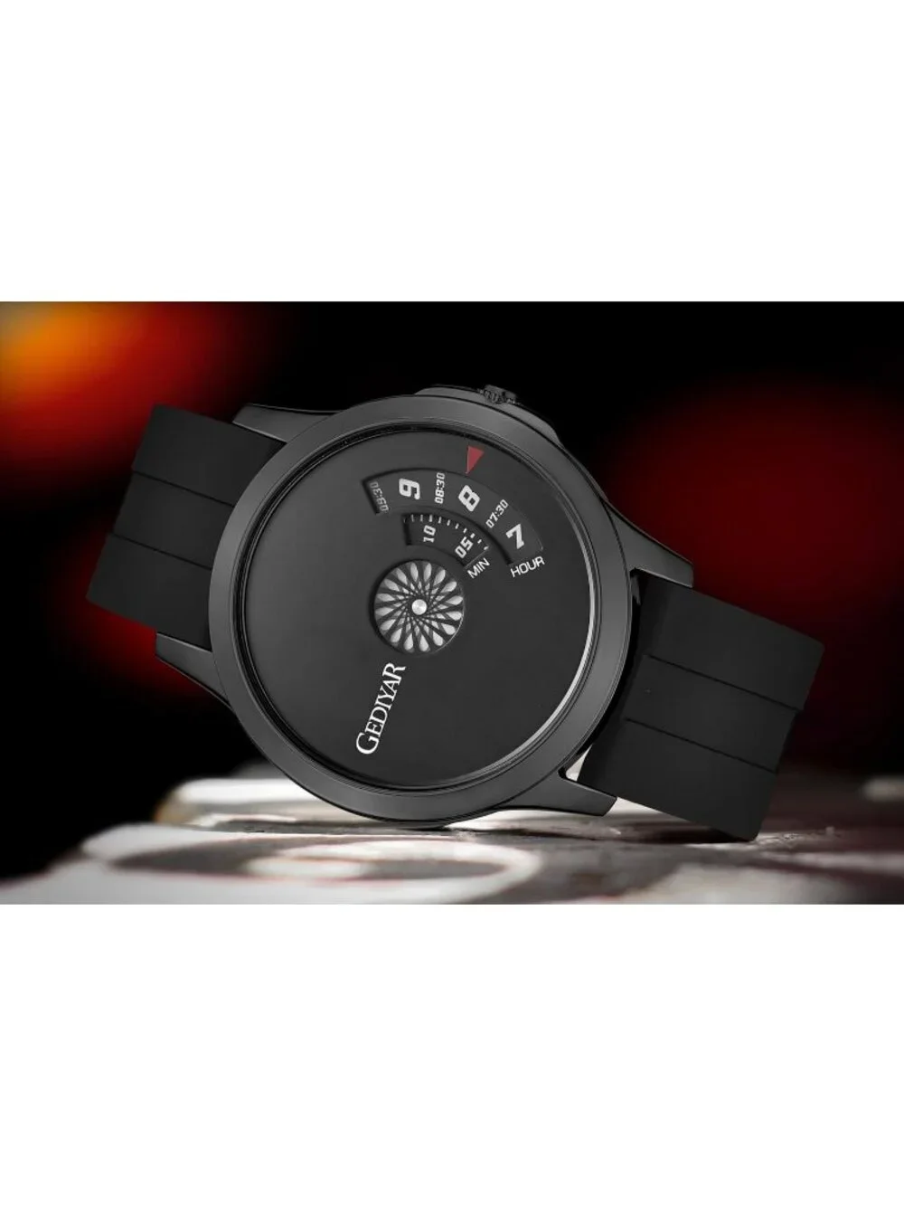Men's All Black Analog Quartz Design Fashion Waterproof Cool Unique Wrist Watch
